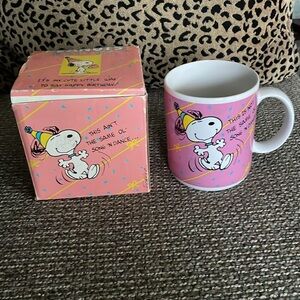 Willitts Design Vintage Snoopy Mug Peanuts Dancing Happy Birthday